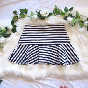 Y2K Low-Rise Nautical Striped Skater Skirt